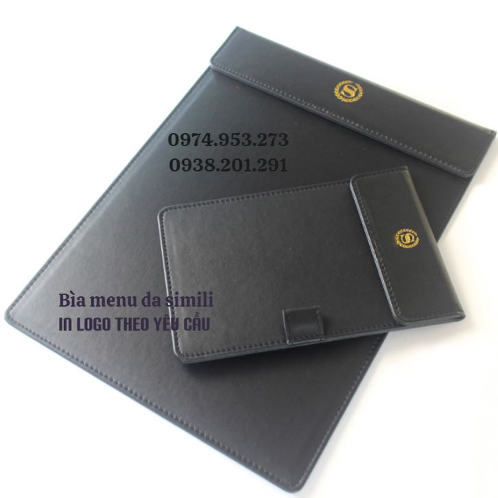 Bìa trình ký da nhỏ A6 in logo đẹp giá rẻ bìa MC kẹp bill Bìa trình ký da nhỏ A6 in logo đẹp giá rẻ bìa MC kẹp bill