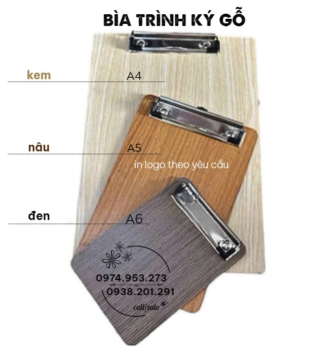 Bìa trình ký gỗ A4 A3 A5 in logo công ty theo yêu cầu Bìa trình ký gỗ A4 A3 A5 in logo công ty theo yêu cầu