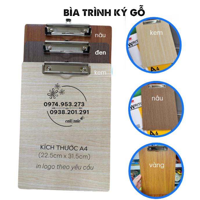 Bìa trình ký gỗ A4 A3 A5 in logo công ty theo yêu cầu Bìa trình ký gỗ A4 A3 A5 in logo công ty theo yêu cầu