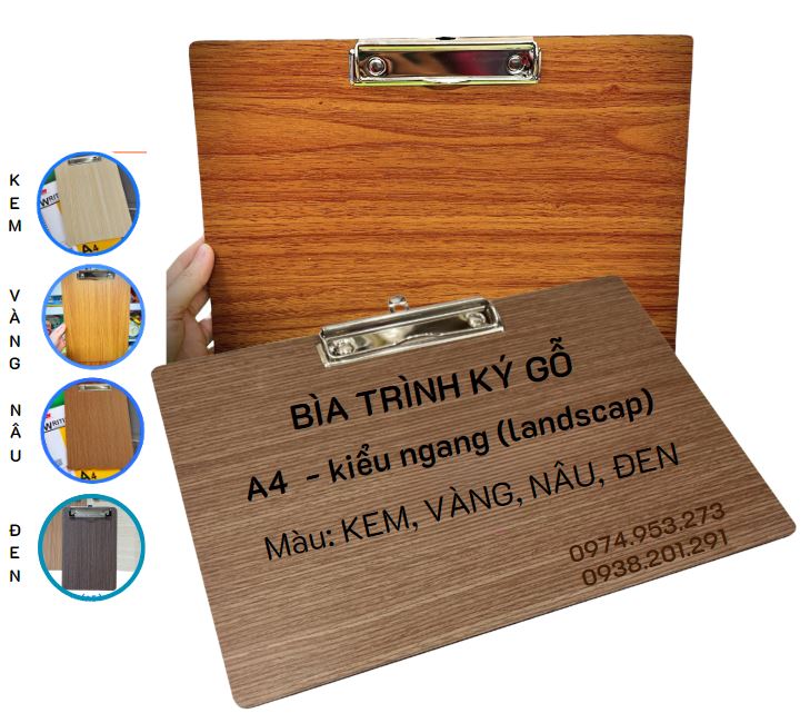 Bìa Trình Ký Bằng Gỗ A4 Kiểu Ngang Bìa Trình Ký Bằng Gỗ A4 Kiểu Ngang