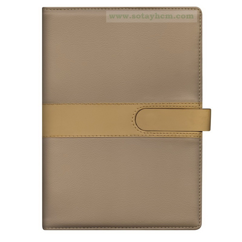 Sổ tay bìa da cao cấp đẹp 2015 màu kem phối nâu Sổ tay bìa da cao cấp đẹp 2015 màu kem phối nâu