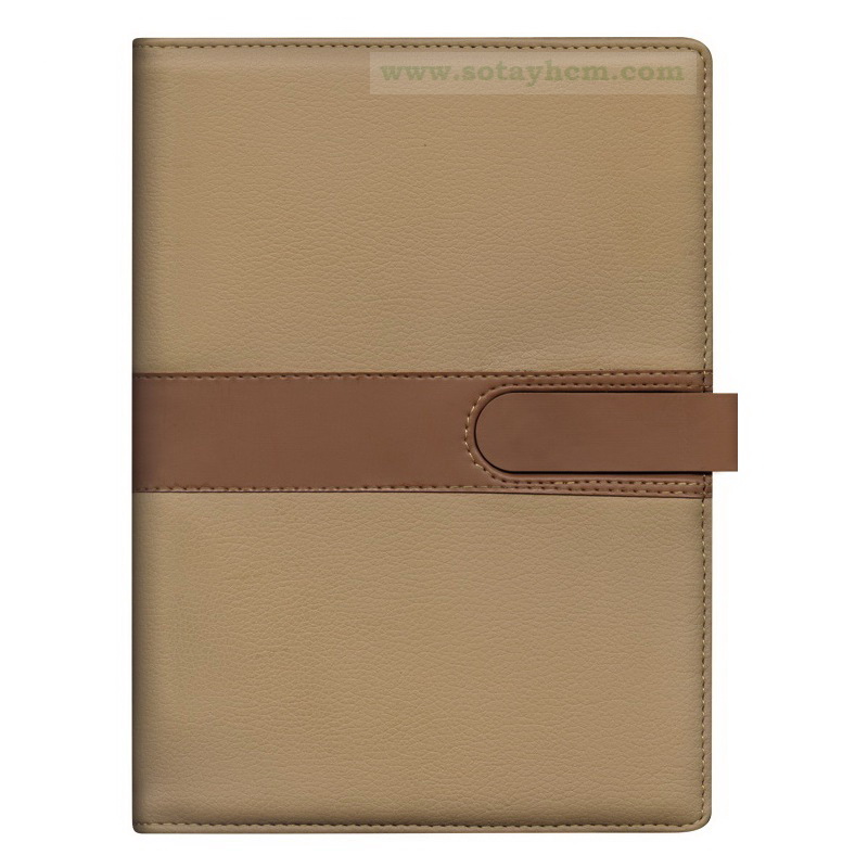 Sổ tay bìa da cao cấp đẹp 2015 màu kem phối nâu Sổ tay bìa da cao cấp đẹp 2015 màu kem phối nâu