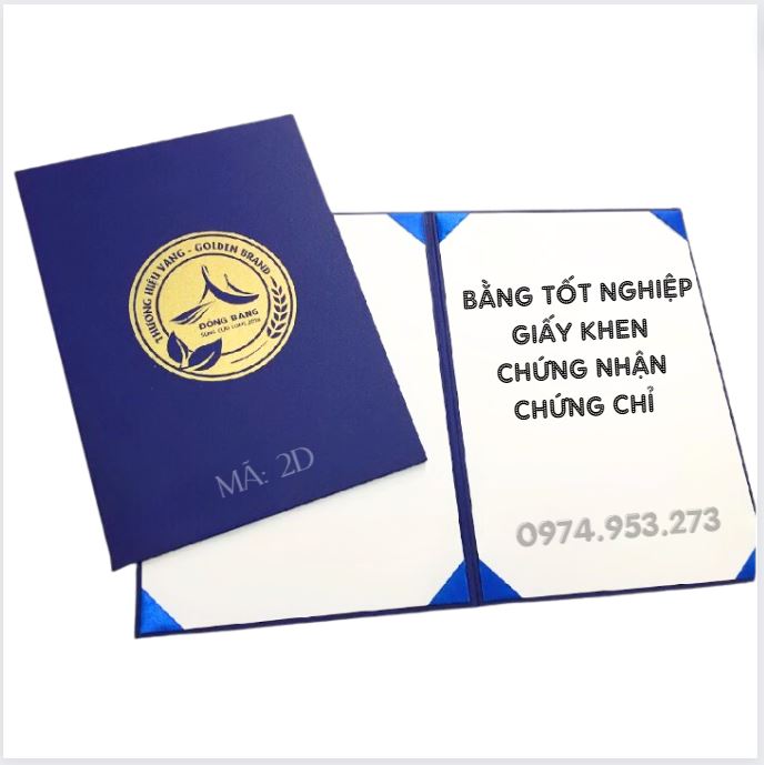 Bìa bằng tốt nghiệp, khen thưởng, ký kết, chứng nhận A4 màu xanh dương 2D Bìa bằng tốt nghiệp, khen thưởng, ký kết, chứng nhận A4 màu xanh dương 2D