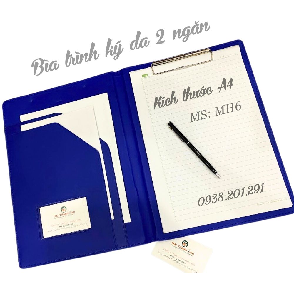 Bìa trình ký da đôi 2 ngăn MH6 dùng để kẹp tài liệu, hồ sơ, hợp đồng, báo cáo... Bìa trình ký da đôi 2 ngăn MH6 dùng để kẹp tài liệu, hồ sơ, hợp đồng, báo cáo...