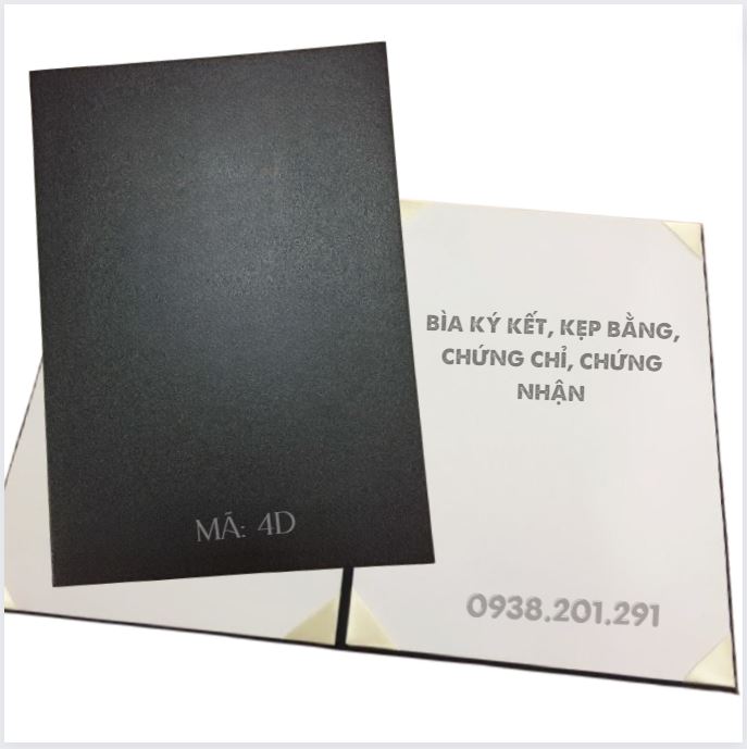 Bìa bằng si decal màu đen in logo nhũ bạc giá rẻ ký kết khen thưởng thăng chức chứng nhận Bìa bằng si decal màu đen in logo nhũ bạc giá rẻ ký kết khen thưởng thăng chức chứng nhận