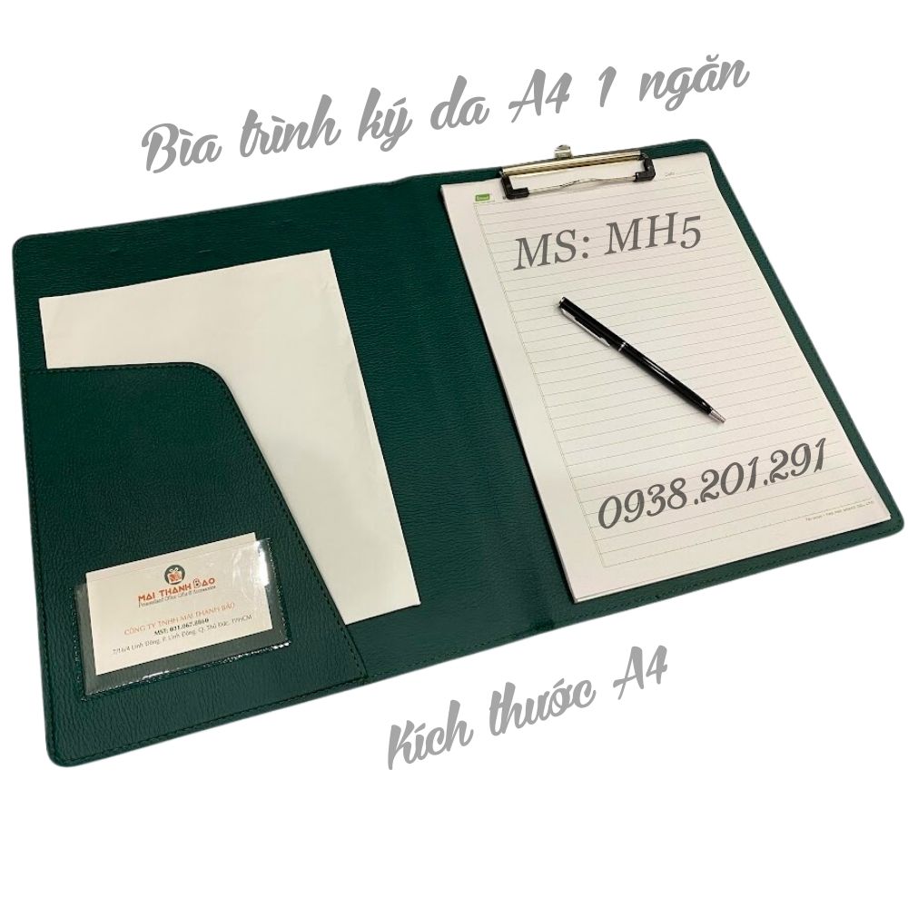 Bìa trình ký da đôi 1 ngăn MH5 dùng để kẹp tài liệu, hồ sơ, hợp đồng, báo cáo... trình lên sếp, lãnh đạo ký duyệt lịch sự và sang trọng Bìa trình ký da đôi 1 ngăn MH5 dùng để kẹp tài liệu, hồ sơ, hợp đồng, báo cáo...