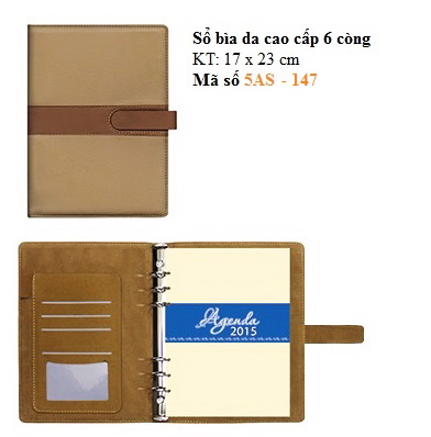 Sổ tay bìa da cao cấp đẹp 2015 màu kem phối nâu Sổ tay bìa da cao cấp đẹp 2015 màu kem phối nâu