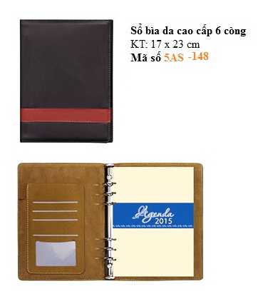 Sổ tay bìa da cao cấp đẹp 2015 màu đen phối đỏ Sổ tay bìa da cao cấp đẹp 2015 màu đen phối đỏ