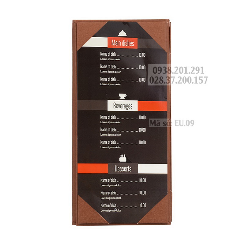 Đặt may in bìa menu simili giả da in logo công ty giá rẻ đẹp Đặt may in bìa menu simili giả da in logo công ty giá rẻ đẹp