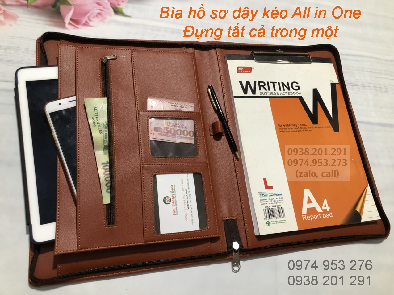 Bìa hồ sơ da đẹp kẹp tài liệu kích thước A4 có dây kéo sang trọng lịch sự đựng tất cả trong một Bìa hồ sơ da đẹp kẹp tài liệu kích thước A4 có dây kéo sang trọng lịch sự đựng tất cả trong một