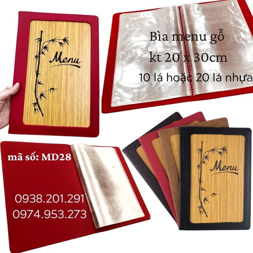 Bìa menu da simili cao cấp có lá nhựa bên trong Bìa menu da simili cao cấp có lá nhựa bên trong