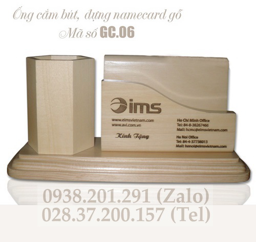 Ống cắm bút có chỗ đựng namecard bằng chất liệu gỗ tự nhiên, khắc tên Ống cắm bút có chỗ đựng namecard bằng chất liệu gỗ tự nhiên, khắc tên