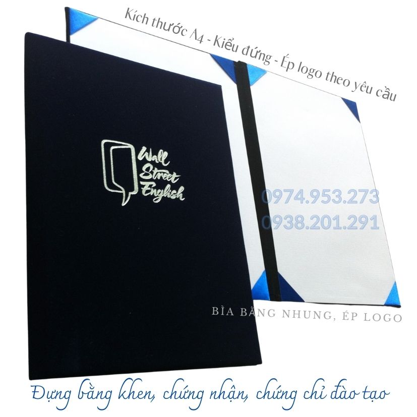 Bìa bằng nhung A4 kiểu đứng kẹp bằng khen, chứng nhận, chứng chỉ cao cấp giá rẻ Bìa bằng nhung A4 kiểu đứng kẹp bằng khen, chứng nhận, chứng chỉ cao cấp giá rẻ