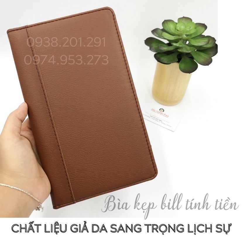 Bìa da kẹp bill tính tiền nhà hàng khách sạn cao cấp in logo tên riêng theo yêu cầu Bìa da kẹp bill tính tiền nhà hàng khách sạn cao cấp in logo tên riêng theo yêu cầu