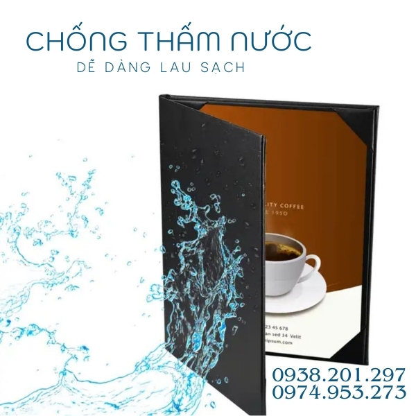 Bìa menu thực đơn simili da sang trọng cho nhà hàng khách sạn quán ăn Bìa menu thực đơn simili da sang trọng cho nhà hàng khách sạn quán ăn