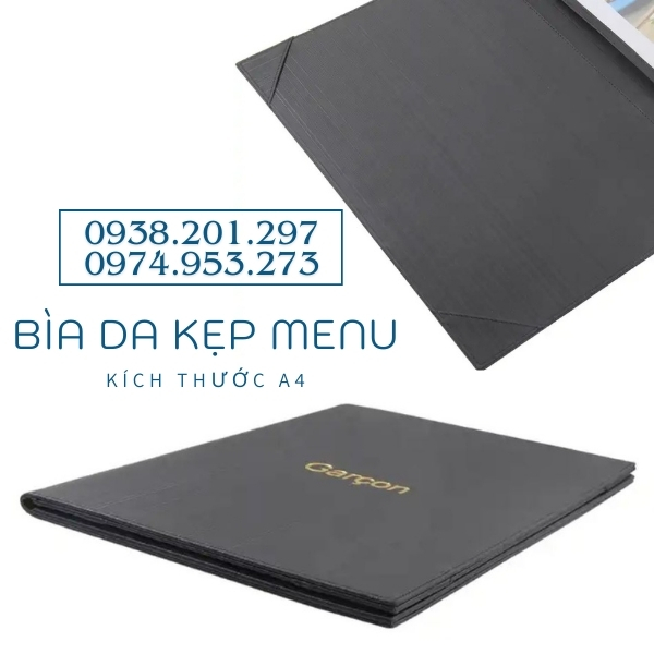 Bìa menu thực đơn simili da sang trọng cho nhà hàng khách sạn quán ăn Bìa menu thực đơn simili da sang trọng cho nhà hàng khách sạn quán ăn