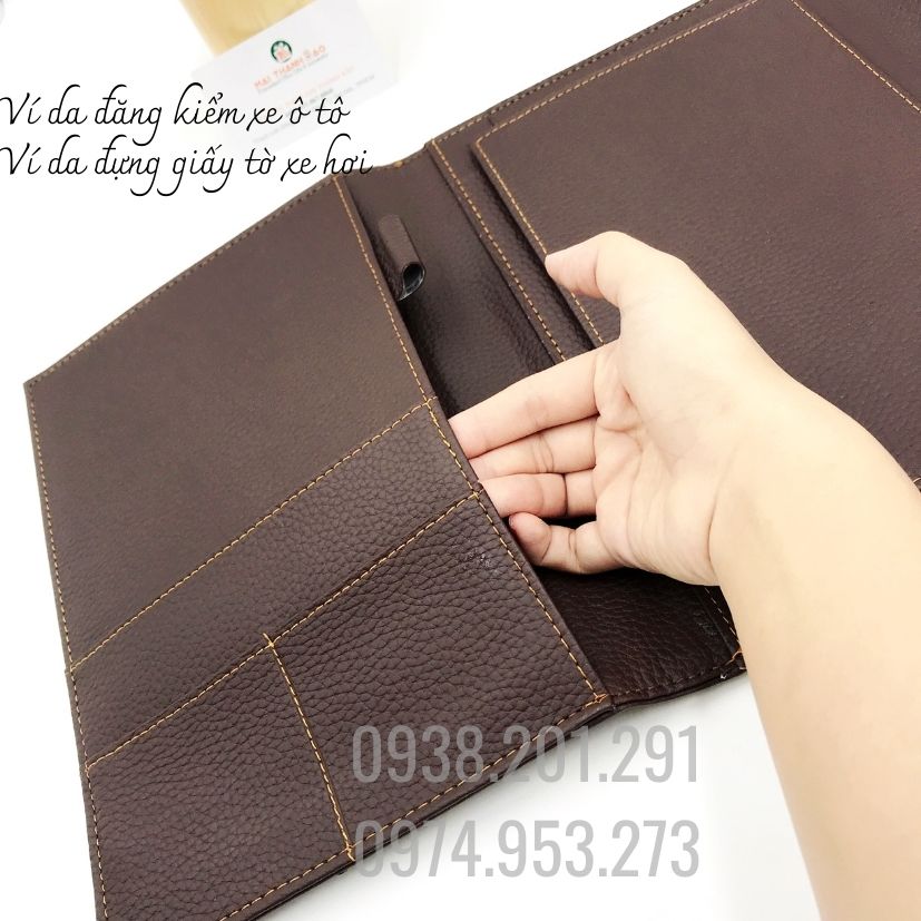 Bìa đựng hồ sơ giấy tờ đăng kiểm oto xe hơi da Bìa đựng hồ sơ giấy tờ đăng kiểm oto xe hơi da