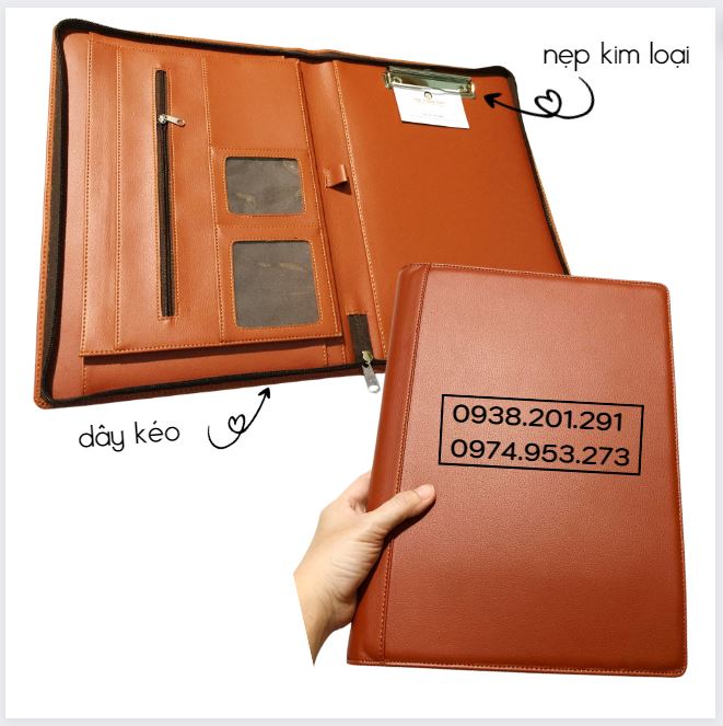 Bìa da a4 cặp hồ sơ dây kéo đựng tài liệu văn phòng cao cấp Bìa da a4 cặp hồ sơ dây kéo đựng tài liệu văn phòng cao cấp