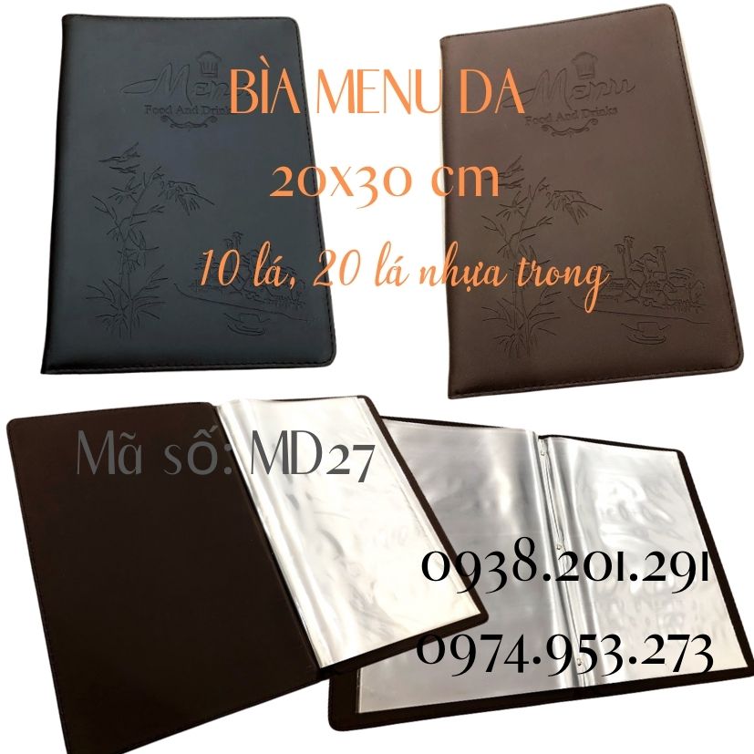 Bìa menu trình ký da simili A6 nhỏ gọn mã MD35 đủ màu đen đỏ xanh dương nâu bò nâu đậm Bìa menu trình ký da simili A6 nhỏ gọn mã MD35 đủ màu đen đỏ xanh dương nâu bò nâu đậm