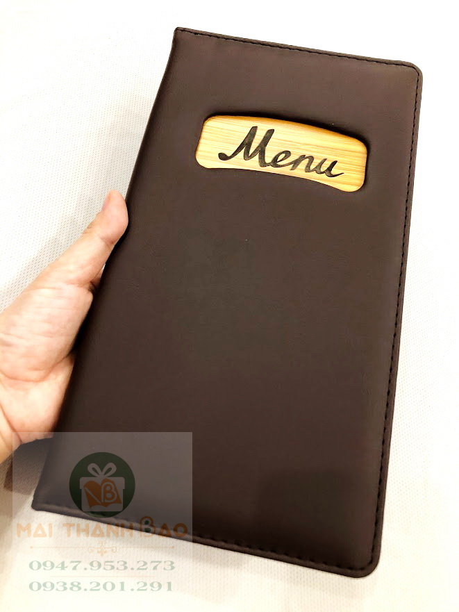 Bìa menu da simili đẹp cao cấp in logo tên nhà hàng khách sạn Bìa menu da simili đẹp cao cấp in logo tên nhà hàng khách sạn