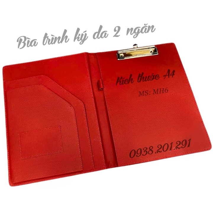 Bìa trình ký da đôi 2 ngăn MH6 dùng để kẹp tài liệu, hồ sơ, hợp đồng, báo cáo... Bìa trình ký da đôi 2 ngăn MH6 dùng để kẹp tài liệu, hồ sơ, hợp đồng, báo cáo...
