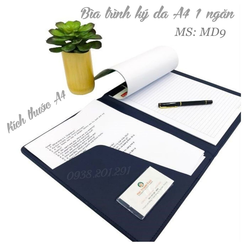 Bìa Da Trình Ký Đôi A4 MD9 Bìa Da Trình Ký Đôi A4 MD9
