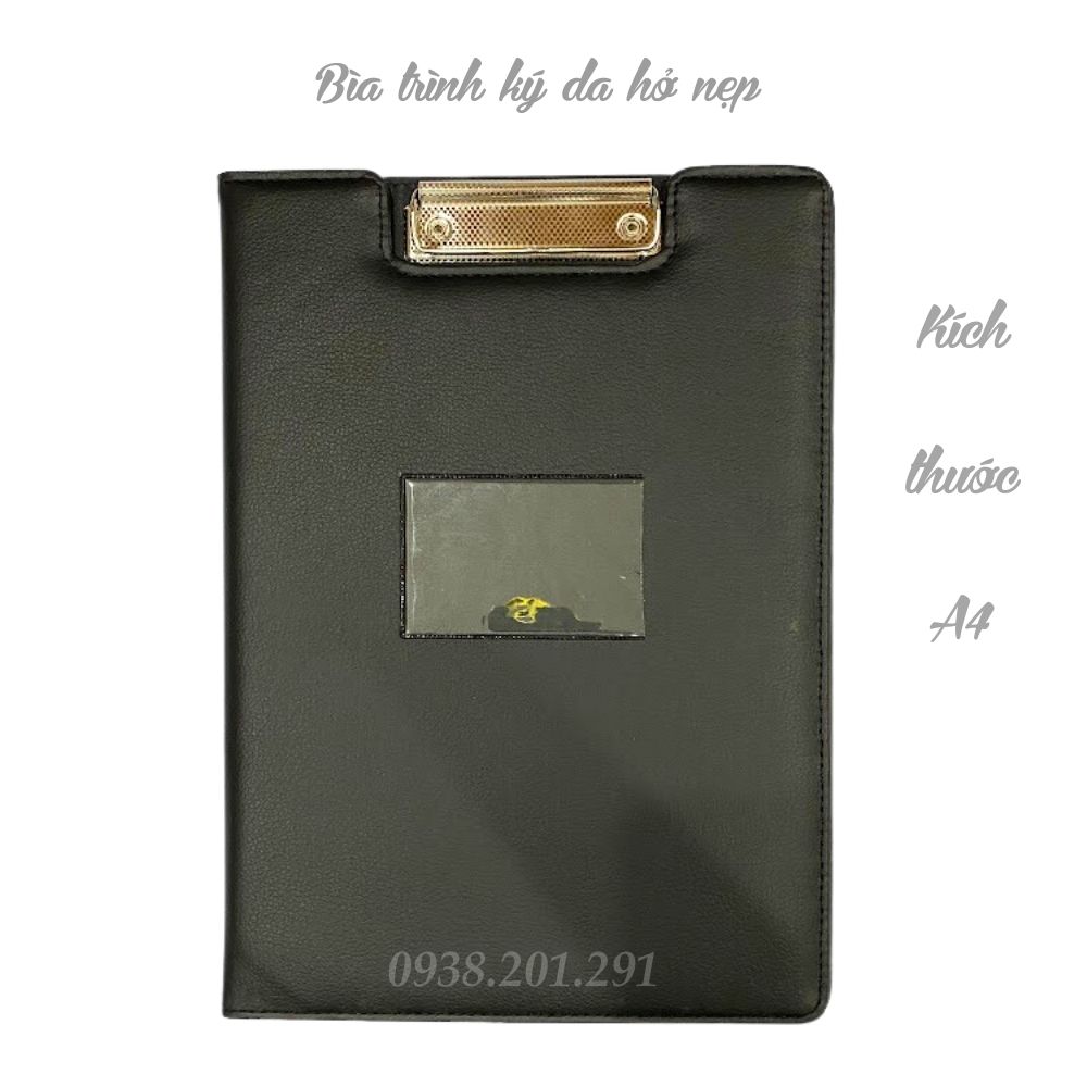Bìa trình ký da đôi hở nẹp MH4 dùng để kẹp tài liệu, hồ sơ, hợp đồng, báo cáo... trình lên sếp, lãnh đạo ký duyệt Bìa trình ký da đôi hở nẹp MH4 dùng để kẹp tài liệu, hồ sơ, hợp đồng, báo cáo