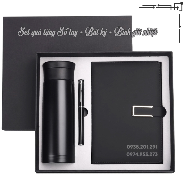 Bộ quà tặng 3 món sổ tay bút ký bình giữ nhiệt usb đẹp sang trọng cao cấp giá rẻ Bộ quà tặng 3 món sổ tay bút ký bình giữ nhiệt usb đẹp sang trọng cao cấp giá rẻ