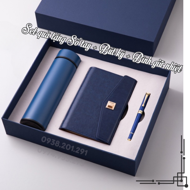Bộ quà tặng 3 món sổ tay bút ký bình giữ nhiệt usb đẹp sang trọng cao cấp giá rẻ Bộ quà tặng 3 món sổ tay bút ký bình giữ nhiệt usb đẹp sang trọng cao cấp giá rẻ
