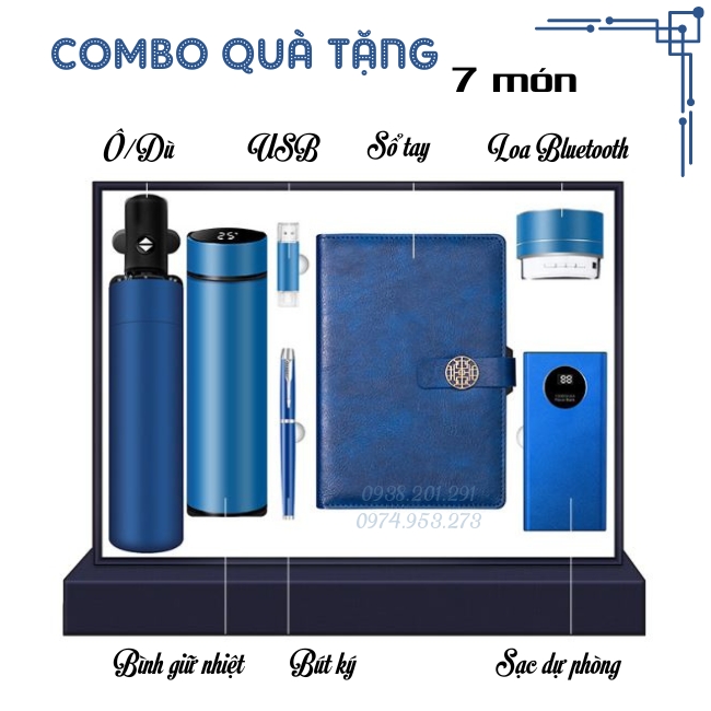Bộ quà tặng 4 món sổ tay bút ký usb bình giữ nhiệt Bộ quà tặng 4 món sổ tay bút ký usb bình giữ nhiệt