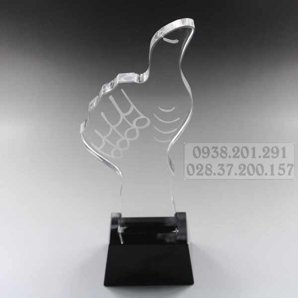 Kỷ niệm chương thủy tinh pha lê hình bàn tay number one giá rẻ tphcm Kỷ niệm chương thủy tinh pha lê hình bàn tay number one giá rẻ tphcm