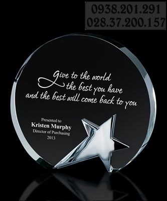Kỷ niệm chương hình tròn pha lê thủy tinh khắc chữ giá rẻ tphcm Kỷ niệm chương hình tròn pha lê thủy tinh khắc chữ giá rẻ tphcm