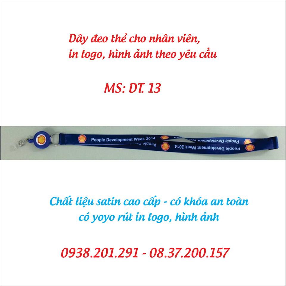Dây đeo thẻ cho nhân viên in logo theo yêu cầu màu xanh đỏ đen vàng cam tím Dây đeo thẻ cho nhân viên in logo theo yêu cầu màu xanh đỏ đen vàng cam tím