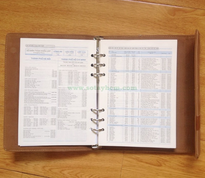 Phần phụ lục của sổ gồm có các trang về các ngày lễ trong năm, các số điện thoại cần thiết, các cơ quan hành chính, khoảng cách đường bộ giữa các tỉnh... Phần phụ lục của sổ gồm có các trang về các ngày lễ trong năm, các số điện thoại cần thiết, các cơ quan hành chính, khoảng cách đường bộ giữa các tỉnh...