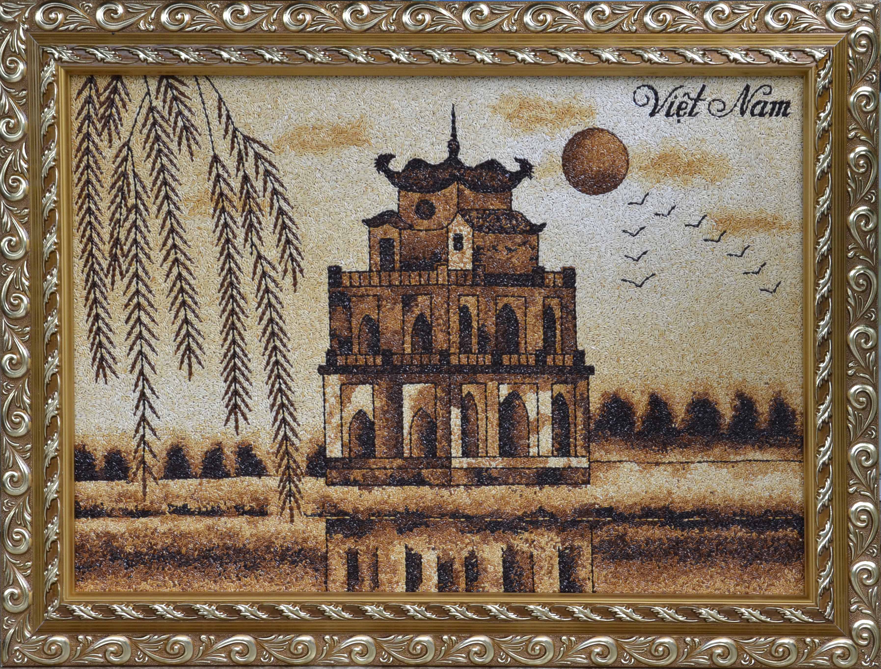 Tranh gao là món quà du khách nươc ngoài ưa thích Tranh gao là món quà du khách nươc ngoài ưa thích