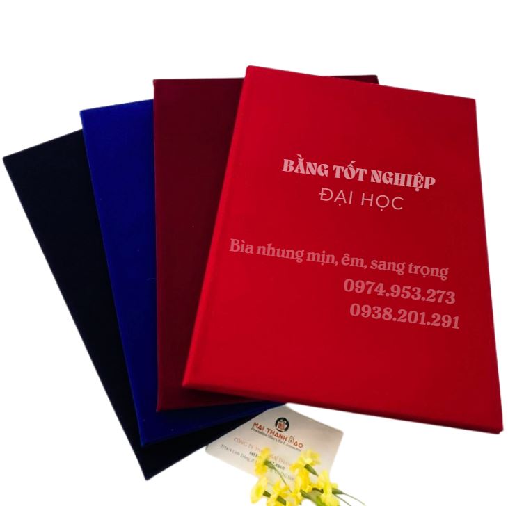 Màu sắc bìa bằng tốt nghiệp đại học in logo tên trường giá rẻ