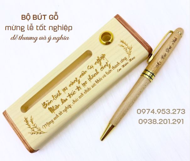 Quà tặng tốt nghiệp bộ bút gỗ khắc tên dễ thương và ý nghĩa Quà tặng tốt nghiệp bộ bút gỗ khắc tên dễ thương và ý nghĩa