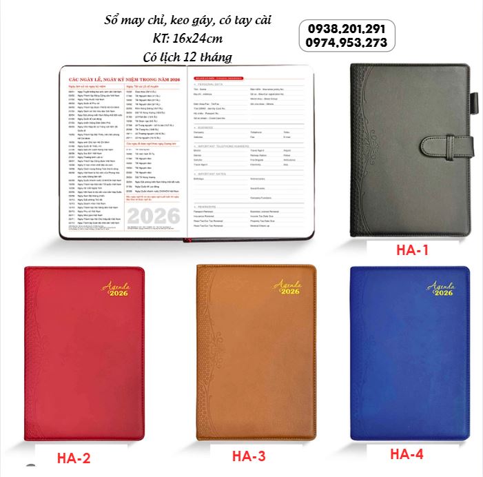 Sổ da in logo sổ tay quà tặng agenda 2026 Sổ da in logo sổ tay quà tặng agenda 2026