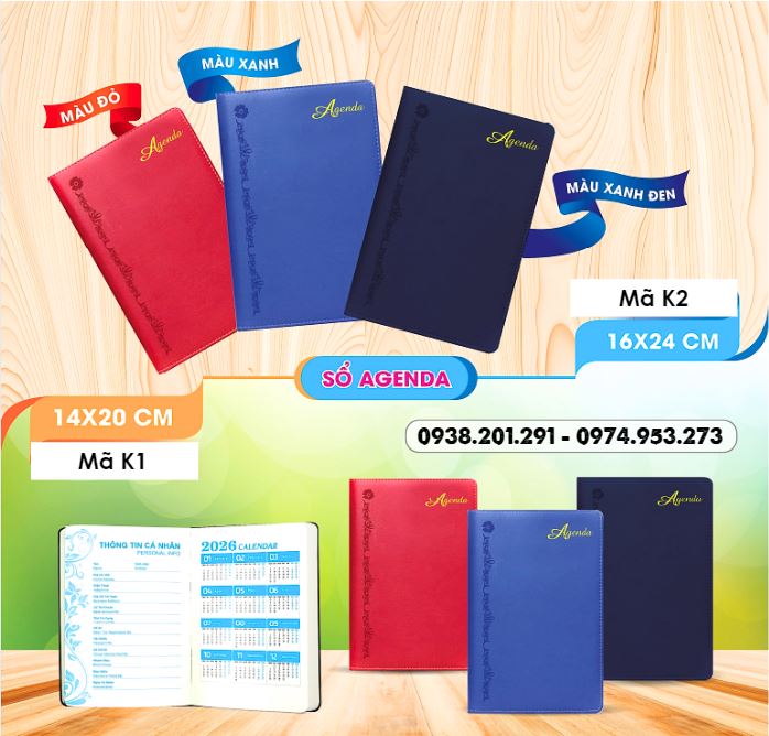 Sổ da in logo sổ tay quà tặng agenda 2026 Sổ da in logo sổ tay quà tặng agenda 2026