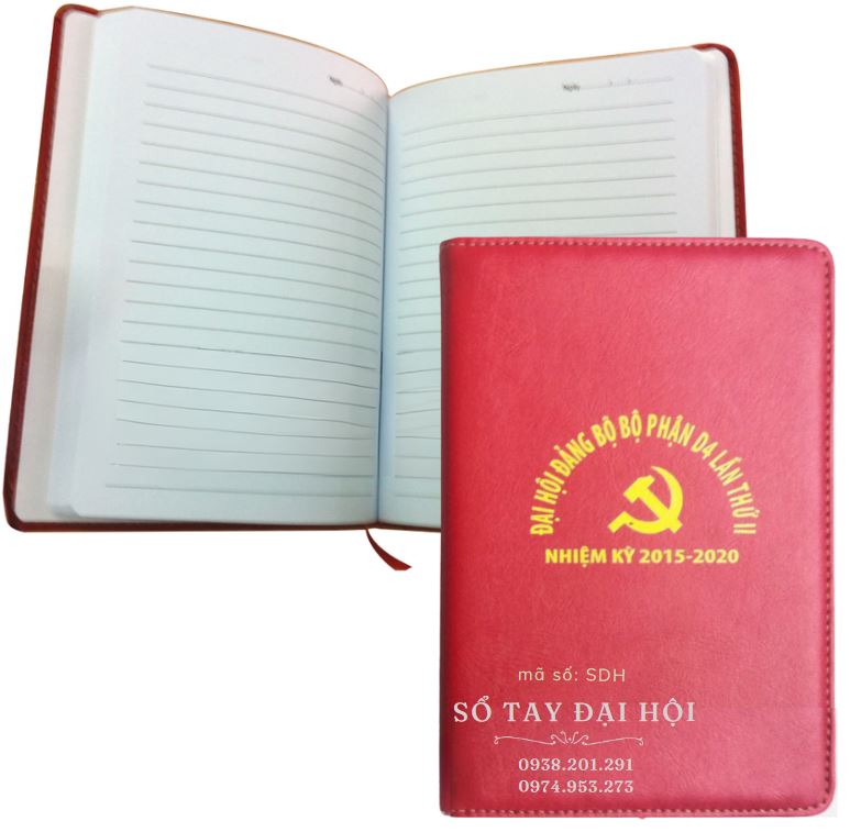 Sổ tay đại hội đảng bộ A5 màu đỏ in chữ vàng giá rẻ Sổ tay đại hội đảng bộ A5 màu đỏ in chữ vàng giá rẻ