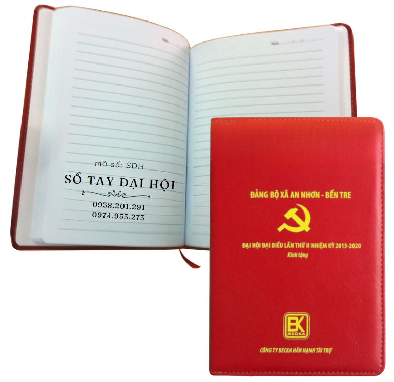 Sổ tay đại hội đảng bộ A5 màu đỏ in chữ vàng giá rẻ Sổ tay đại hội đảng bộ A5 màu đỏ in chữ vàng giá rẻ