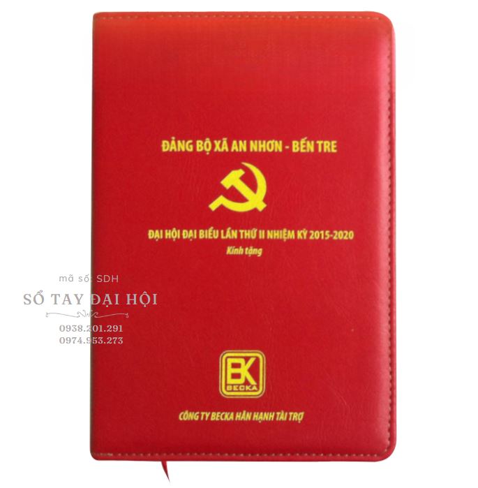 Sổ tay đại hội đảng bộ A5 màu đỏ in chữ vàng giá rẻ Sổ tay đại hội đảng bộ A5 màu đỏ in chữ vàng giá rẻ