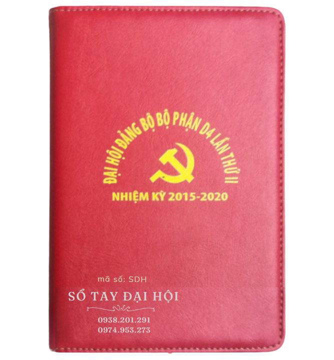 Sổ tay đại hội đảng bộ A5 màu đỏ in chữ vàng giá rẻ Sổ tay đại hội đảng bộ A5 màu đỏ in chữ vàng giá rẻ