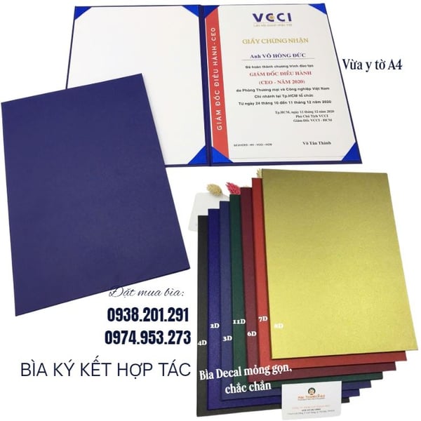 Bìa da ký kết hợp đồng & biên bản ghi nhớ (MOU)