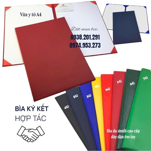 Bìa da ký kết hợp đồng & biên bản ghi nhớ (MOU)