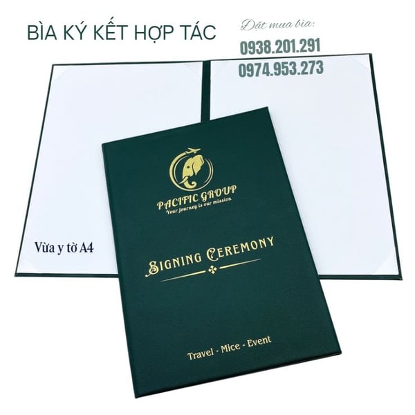 Bìa da ký kết hợp đồng & biên bản ghi nhớ (MOU)