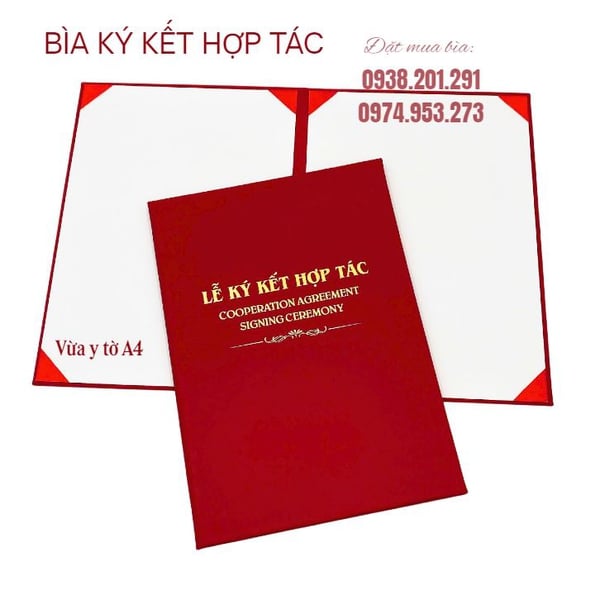 Bìa da ký kết hợp đồng & biên bản ghi nhớ (MOU)