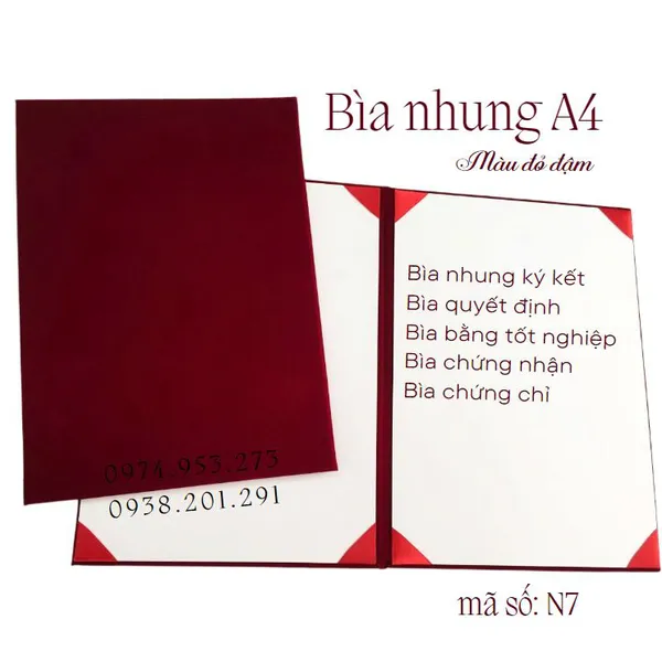 Bìa Nhung Đỏ đậm N7