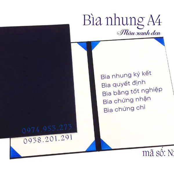 Bìa Nhung Xanh đen N2