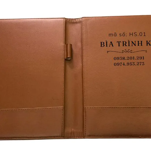 Bìa đựng hồ sơ da màu nâu